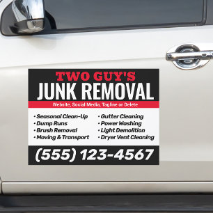 Junk & Waste Hauling Car Magnet
