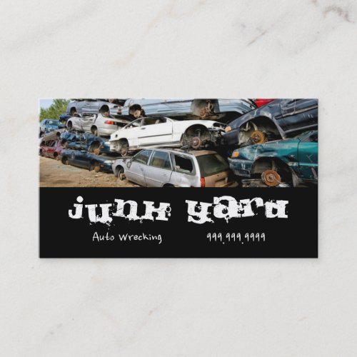 Junk Yard Auto Wrecking Removal Recycling Metal Business Card