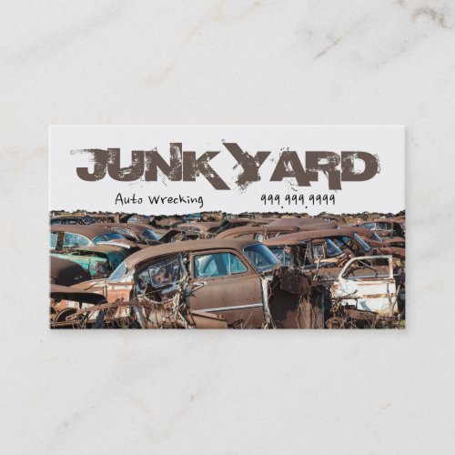 Junk Yard Auto Wrecking Removal Recycling Metal Business Card