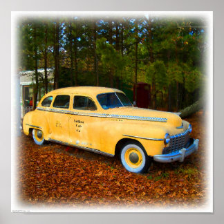 Junk Yard Classic Yellow Taxi Cab Poster