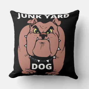 Junk Yard Dog Throw Pillow