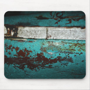 Junk Yard vintage car 50's teal aqua Mouse Pad
