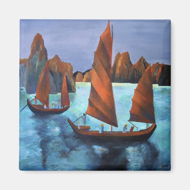 Junks In The Descending Dragon Bay Magnet (Front)