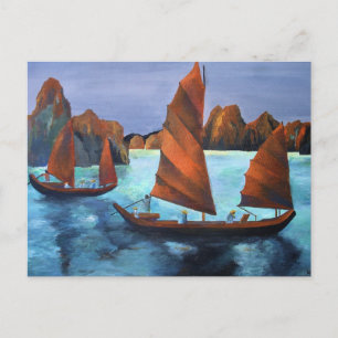 Junks In The Descending Dragon Bay Postcard