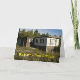 Junky Mobile Home New Address Card. Announcement