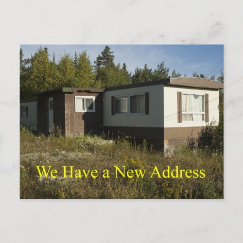 Junky Mobile Home New Address Card Announcement Postcard