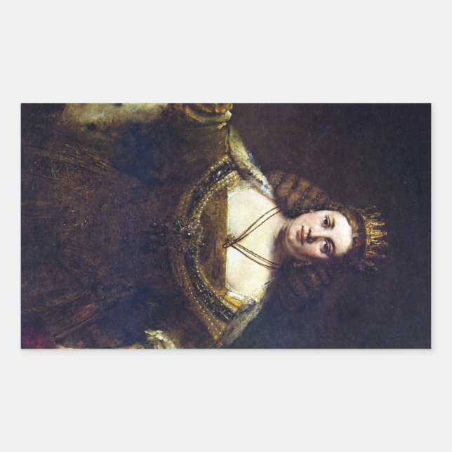 Juno by Rembrandt Harmenszoon van Rijn Rectangular Sticker (Front)