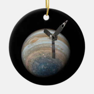 Juno Spacecraft at Planet Jupiter Ceramic Ornament