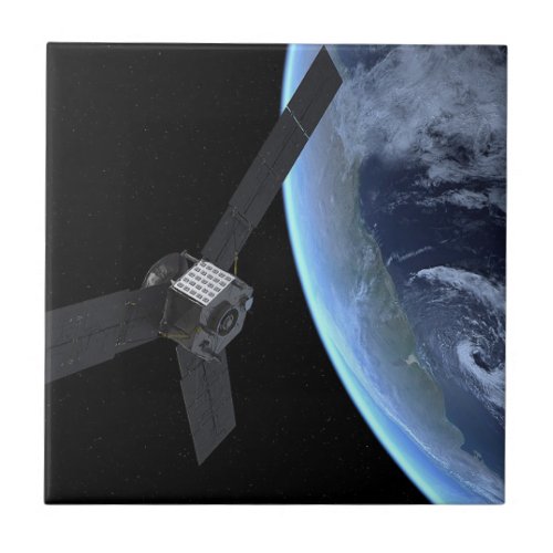 Juno Spacecraft During Its Earth Flyby Ceramic Tile