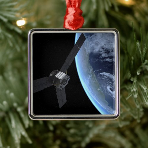 Juno Spacecraft During Its Earth Flyby Metal Ornament