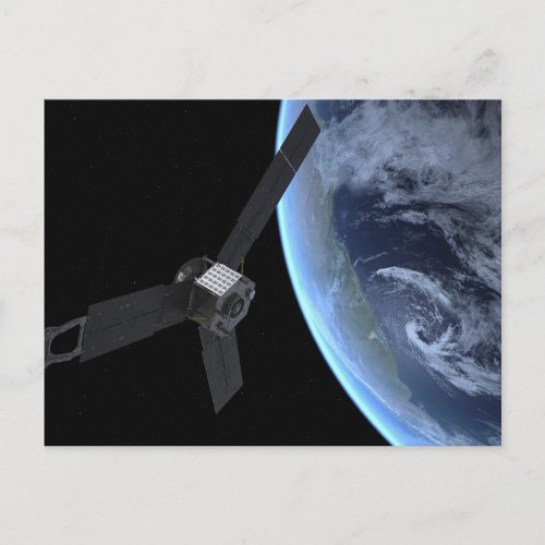 Juno Spacecraft During Its Earth Flyby Postcard