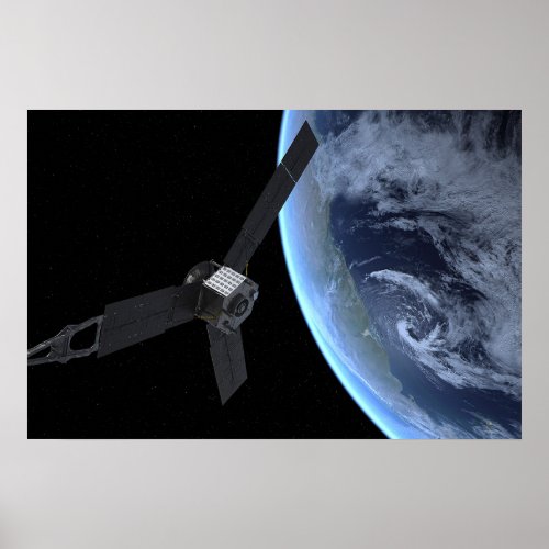 Juno Spacecraft During Its Earth Flyby Poster