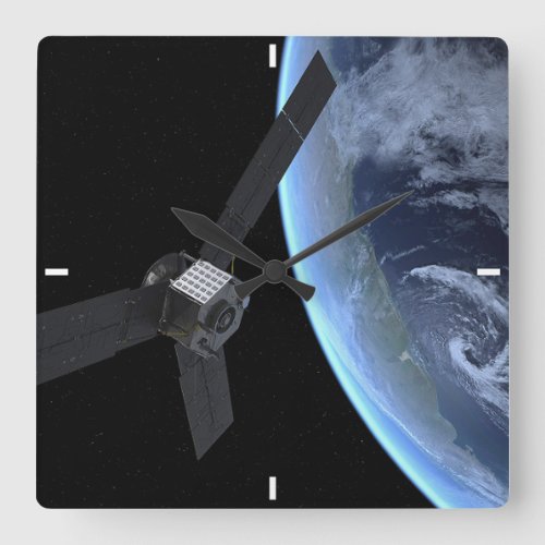 Juno Spacecraft During Its Earth Flyby Square Wall Clock