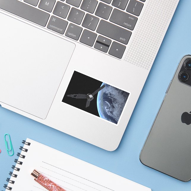 Juno Spacecraft During Its Earth Flyby Sticker (Laptop w/ iPhone)