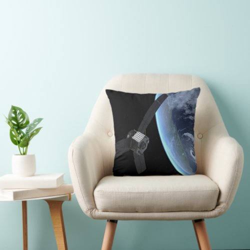 Juno Spacecraft During Its Earth Flyby Throw Pillow