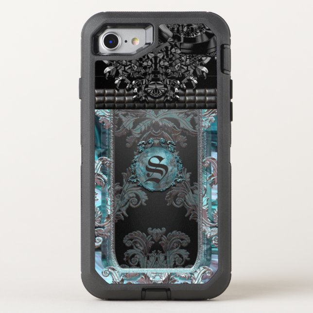 Junobeau Peshfyee Boho Goth Protective Monogram Otterbox iPhone Case (Back)