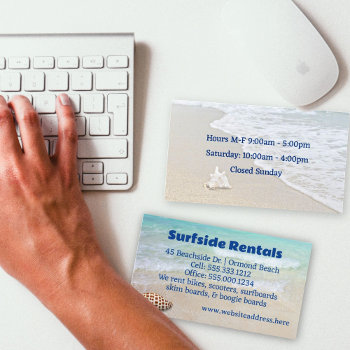 Junonia Beach Business Double-sided Card by millhill at Zazzle