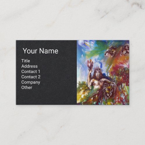 JUPITER AND LION Greek MythologyBlack Paper Business Card