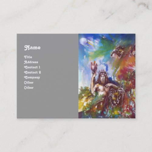 JUPITER AND LION  grey white blue brown Business Card