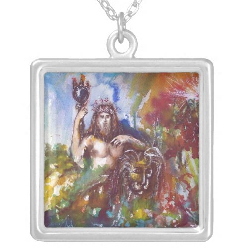 JUPITER AND LION SILVER PLATED NECKLACE