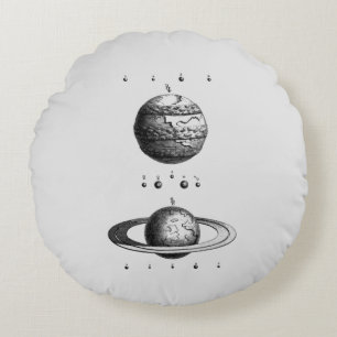Jupiter And Saturn Planet Celestial Stars Round Pillow
