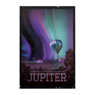 Jupiter Aurora space destination vacation advert Acrylic Print