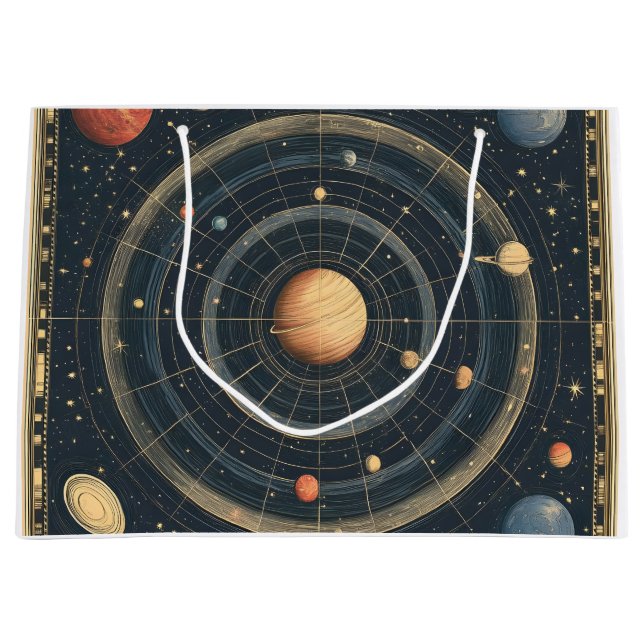 Jupiter-Centered Celestial Chart Design (3) Large Gift Bag (Front)