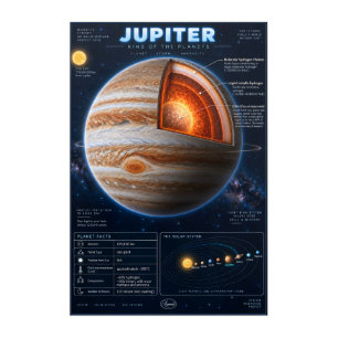 Jupiter Cross-Section Science Infographic Acrylic Print