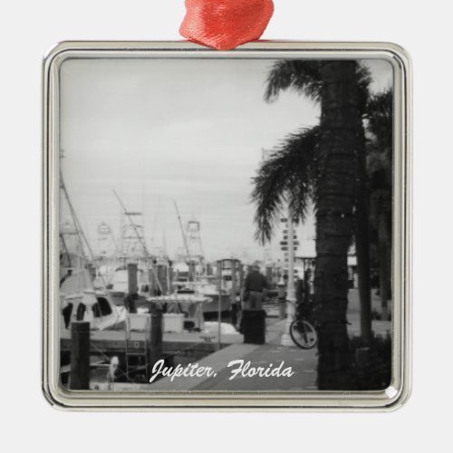 Jupiter Florida Boat Dock Christmas Ornament