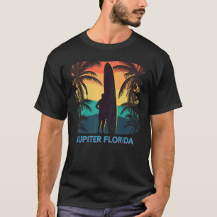 Jupiter Florida Fl Palm Tree Surfboard Surfer Surf T-Shirt