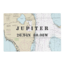 Jupiter, Florida Latitude Longitude Nautical Chart Placemat