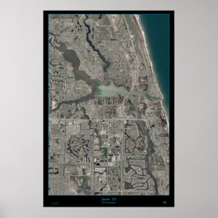 Jupiter, Florida map satellite poster