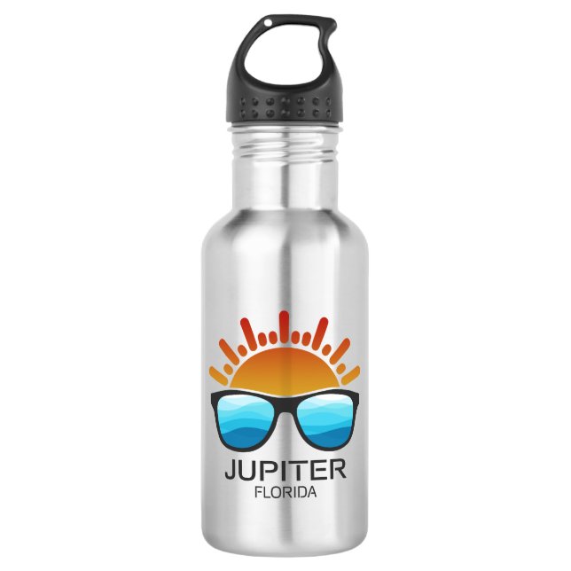 Jupiter Florida Sunglasses Stainless Steel Water Bottle (Front)