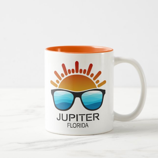 Jupiter Florida Sunglasses Two-Tone Coffee Mug (Right)