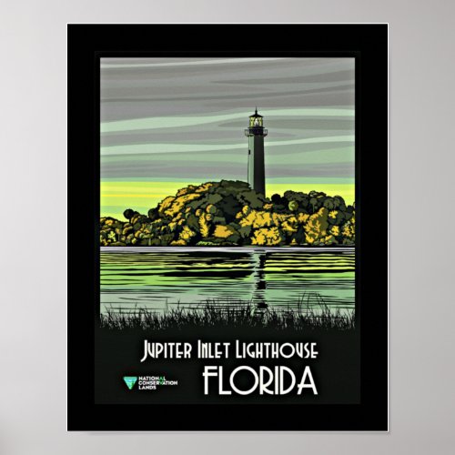 Jupiter Florida vintage travel poster