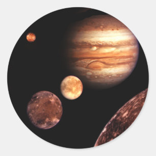 Jupiter Galilean Moons Space & Astronomy Gifts Classic Round Sticker