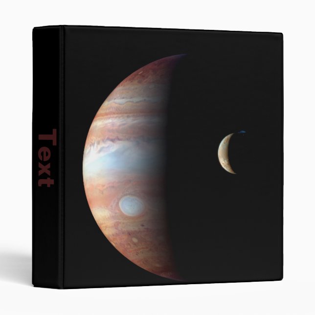 Jupiter Gas Giant Planet & Io Galilean Moon 3 Ring Binder (Front/Spine)