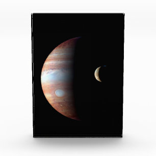 Jupiter Gas Giant Planet & Io Galilean Moon Acrylic Award