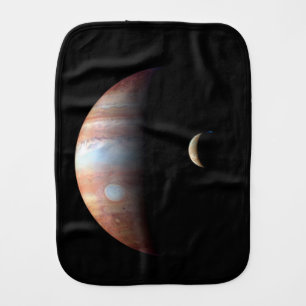 Jupiter Gas Giant Planet & Io Galilean Moon Baby Burp Cloth