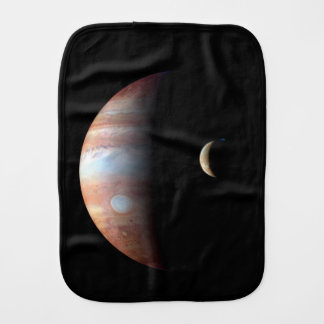Jupiter Gas Giant Planet & Io Galilean Moon Baby Burp Cloth