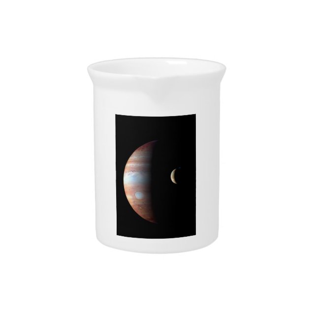 Jupiter Gas Giant Planet & Io Galilean Moon Beverage Pitcher (Front)