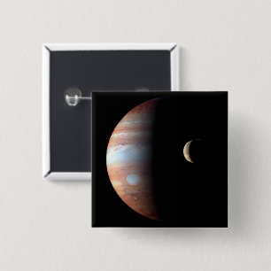 Jupiter Gas Giant Planet & Io Galilean Moon Button