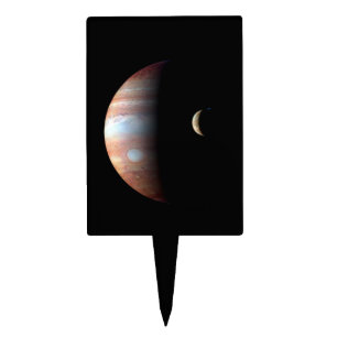 Jupiter Gas Giant Planet & Io Galilean Moon Cake Topper