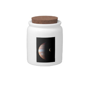 Jupiter Gas Giant Planet & Io Galilean Moon Candy Jar