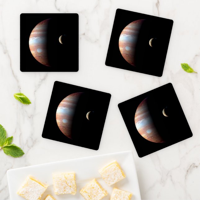 Jupiter Gas Giant Planet & Io Galilean Moon Coaster Set (In Situ)