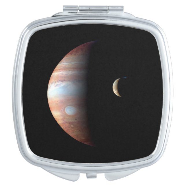 Jupiter Gas Giant Planet & Io Galilean Moon Compact Mirror (Front)