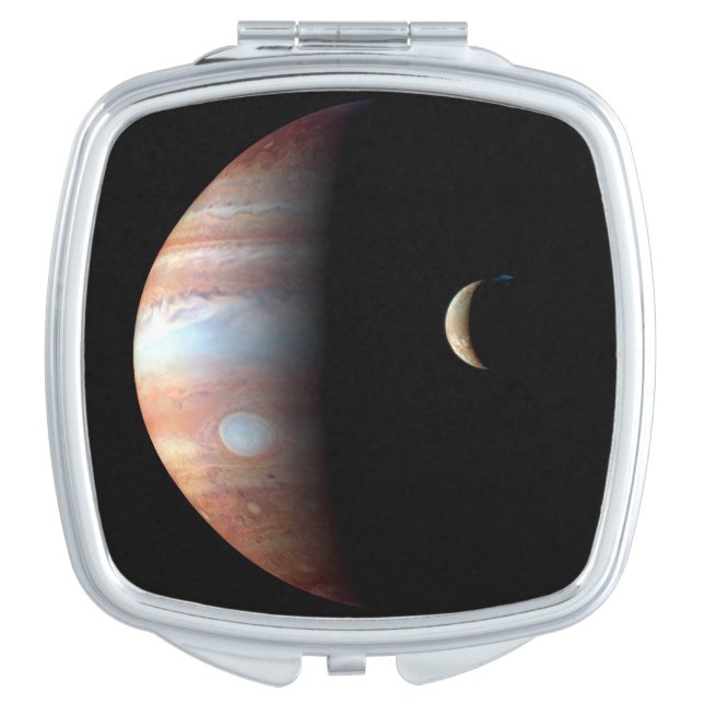 Jupiter Gas Giant Planet & Io Galilean Moon Compact Mirror (Front)