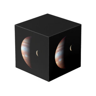 Jupiter Gas Giant Planet & Io Galilean Moon Cube