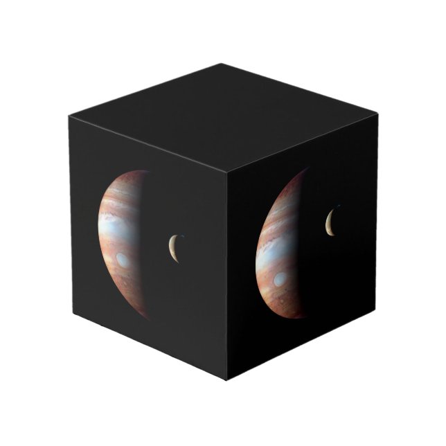 Jupiter Gas Giant Planet & Io Galilean Moon Cube (Front Angled)