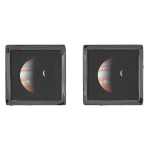 Jupiter Gas Giant Planet & Io Galilean Moon Cufflinks